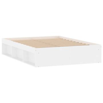 Modern White Bed Frame 135x190 cm Double - Durable & Stylish