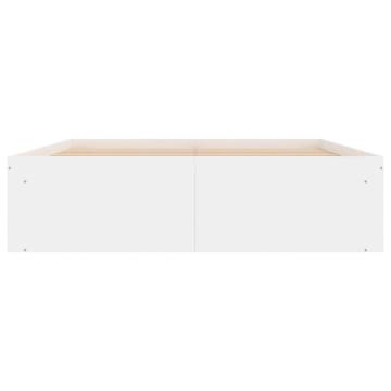 Modern White Bed Frame 135x190 cm Double - Durable & Stylish