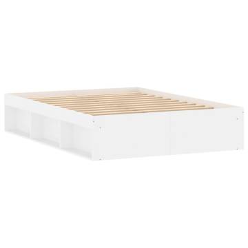 Modern White Bed Frame 135x190 cm Double - Durable & Stylish