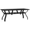 Garden Table Black 180x80cm - Stylish Steel & Glass Design