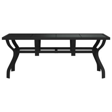 Garden Table Black 180x80cm - Stylish Steel & Glass Design