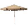 Outdoor Parasol with Wooden Pole 330 cm Taupe Colour taupe Quantity in Package 1 