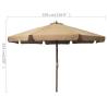 Outdoor Parasol with Wooden Pole 330 cm Taupe | Hipo Market