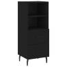 Stylish Highboard Black 34.5x34x180 cm - Engineered Wood