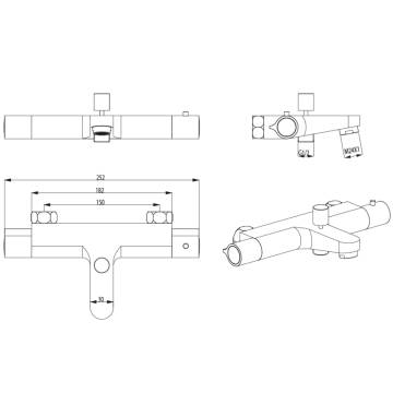 SCHÜTTE VICO Chrome Thermostatic Bath Shower Mixer Tap