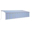 Manual Retractable Awning 6x3m Blue & White | HipoMarket