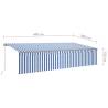 Manual Retractable Awning 6x3m Blue & White | HipoMarket