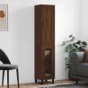 Highboard Brown Oak 34.5x34x180 cm Engineered Wood Colour brown oak Quantity in Package 1 Model 1 glass door 