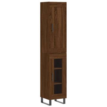 Stylish Highboard Brown Oak - 34.5x34x180 cm | HipoMarket