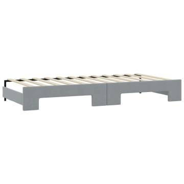 Light Grey Daybed with Trundle & Drawers - Space Saving Sofa Bed