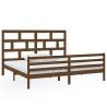 Honey Brown Solid Wood Pine Bed Frame 200x200 cm | HipoMarket