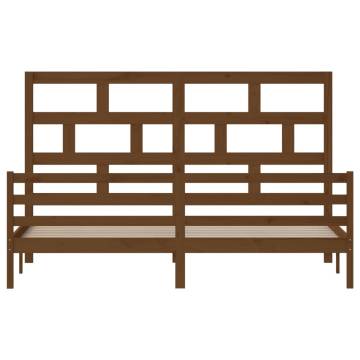 Honey Brown Solid Wood Pine Bed Frame 200x200 cm | HipoMarket