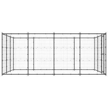 Outdoor Dog Kennel Steel 14.52 m² - Safe & Durable | Hipomarket