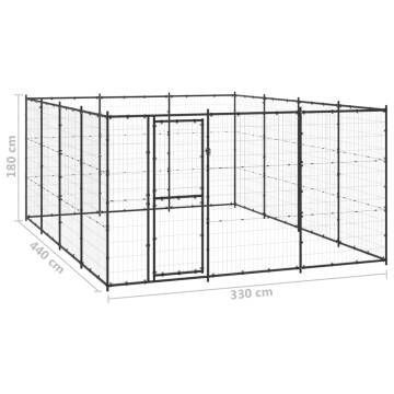 Outdoor Dog Kennel Steel 14.52 m² - Safe & Durable | Hipomarket