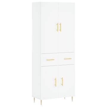 Stylish Highboard White 69.5x34x180 cm - Elegant Storage Solution