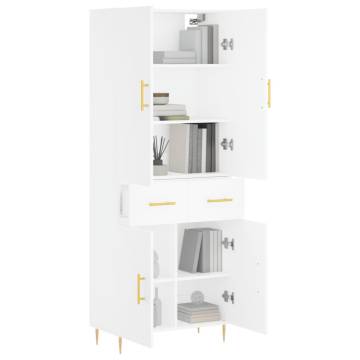 Stylish Highboard White 69.5x34x180 cm - Elegant Storage Solution