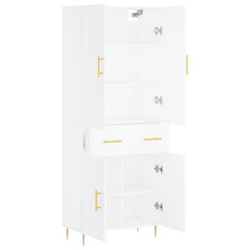 Stylish Highboard White 69.5x34x180 cm - Elegant Storage Solution