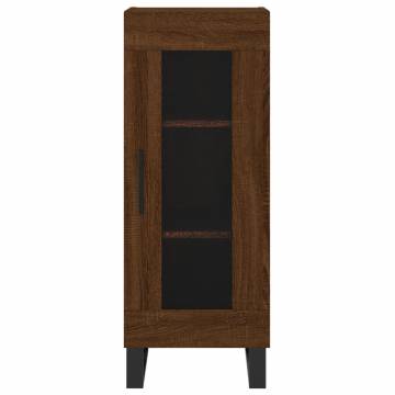 Stylish Highboard Brown Oak - 34.5x34x180 cm | HipoMarket