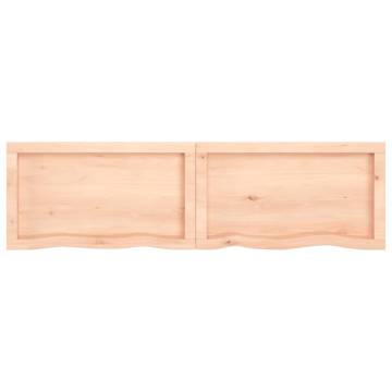 Solid Oak Bathroom Countertop 140x40 cm | Untreated Wood