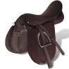 Horse Riding Saddle Set 17.5" Real Leather Brown - Quality Gear