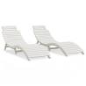 Sun Loungers 2 pcs White Solid Acacia Wood for Outdoor Relaxation