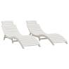 Sun Loungers 2 pcs White Solid Acacia Wood for Outdoor Relaxation