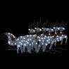 Reindeer & Sleigh Christmas Decoration - 140 LEDs Outdoor Silver