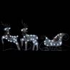 Reindeer & Sleigh Christmas Decoration - 140 LEDs Outdoor Silver