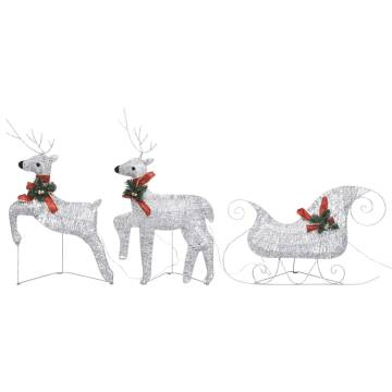 Reindeer & Sleigh Christmas Decoration - 140 LEDs Outdoor Silver