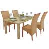 Stylish Dining Chairs Set - 4 Pcs Brown Natural Rattan