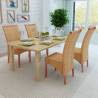 Stylish Dining Chairs Set - 4 Pcs Brown Natural Rattan