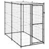 Outdoor Dog Kennel Steel with Roof 110x220x180 cm Colour black and silver Size 110 x 220 x 180 cm Quantity in Package 1 With roof yes 