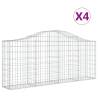 Arched Gabion Baskets - 4 pcs Galvanised Iron | HipoMarket