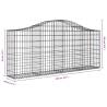 Arched Gabion Baskets - 4 pcs Galvanised Iron | HipoMarket