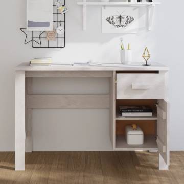 Desk HAMAR White - Solid Wood Pine Writing Desk