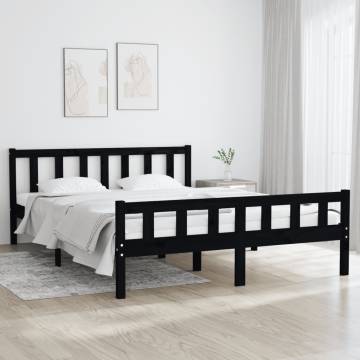 Black Solid Wood Bed Frame 120x200 cm | Quality & Style