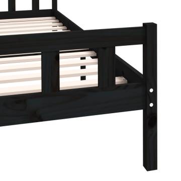 Black Solid Wood Bed Frame 120x200 cm | Quality & Style