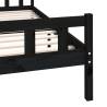 Black Solid Wood Bed Frame 120x200 cm | Quality & Style