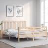 Bed Frame with Headboard 160x200 cm Solid Wood Colour natural Size 160 x 200 cm 