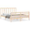 Solid Wood Bed Frame with Headboard 160x200 cm | HipoMarket