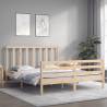 Solid Wood Bed Frame with Headboard 160x200 cm | HipoMarket