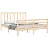 Solid Wood Bed Frame with Headboard 160x200 cm | HipoMarket