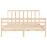 Solid Wood Bed Frame with Headboard 160x200 cm | HipoMarket