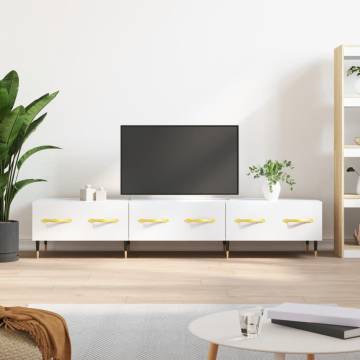 Stylish High Gloss White TV Cabinet - 150x36x30 cm