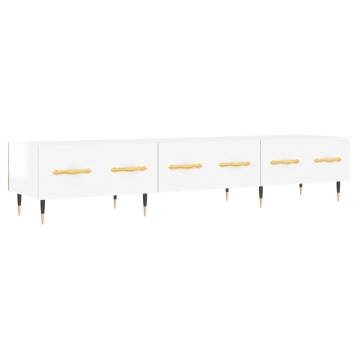 Stylish High Gloss White TV Cabinet - 150x36x30 cm