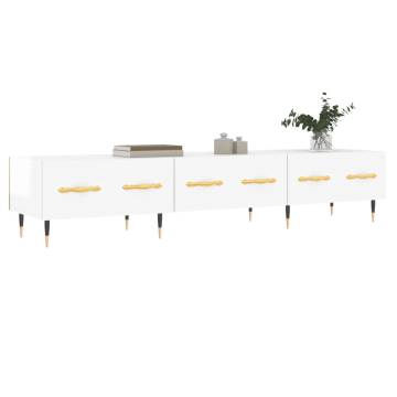 Stylish High Gloss White TV Cabinet - 150x36x30 cm