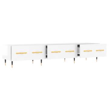 Stylish High Gloss White TV Cabinet - 150x36x30 cm