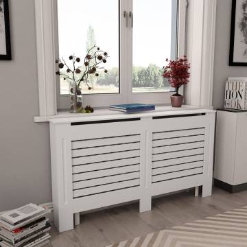 Stylish White Radiator Covers - 2 pcs MDF 152x19x81.5 cm