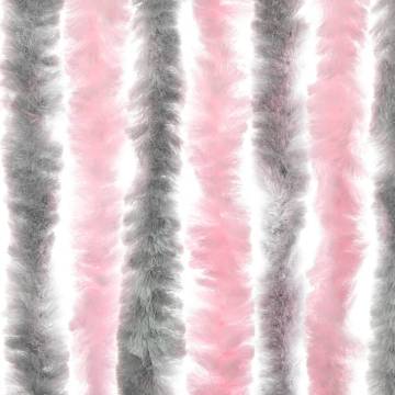 Fly Curtain Silver Grey & Pink Chenille | 56x200 cm