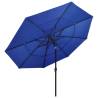 3-Tier Azure Blue Parasol - 3.5m with Aluminium Pole